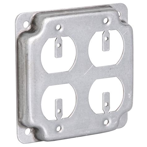 2-gang metal electrical box cover|industrial raised outlet cover.